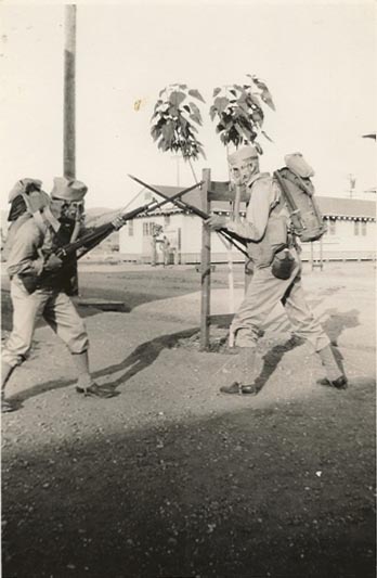 Private Brad Hinchliff during close quarters combat training.